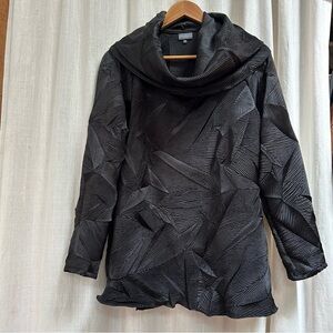 Vintage Staples made in USA cowl neck black crinkle top size medium